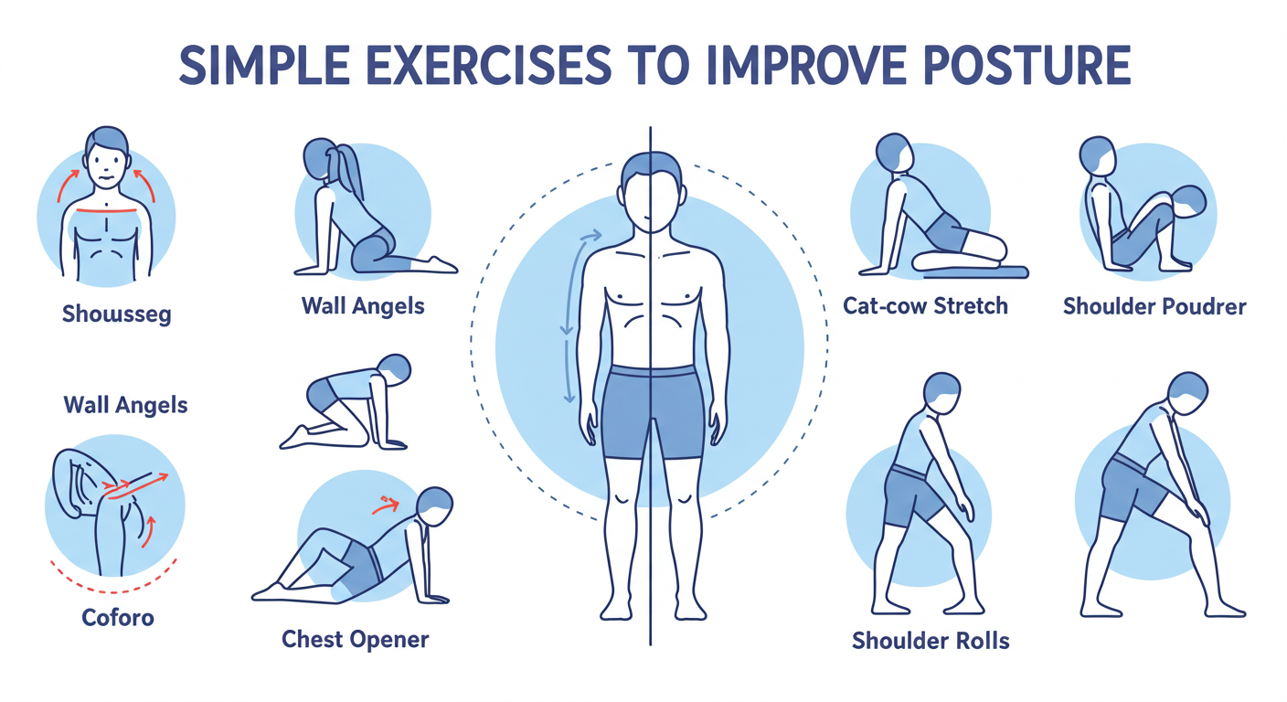 5 Simple No-Equipment Exercises to Improve Posture | Simple Exercises to Improve Posture
